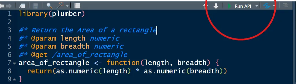 Image showing example of an R API